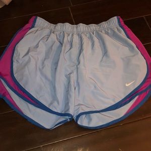 NIKE Light Blue & Pink Athletic Shorts